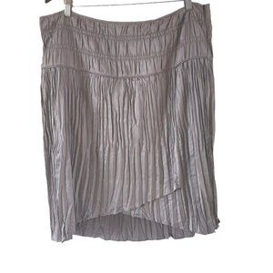 Sundance Gold Pleated Side Zip Skirt Fully Lined Women Size 16